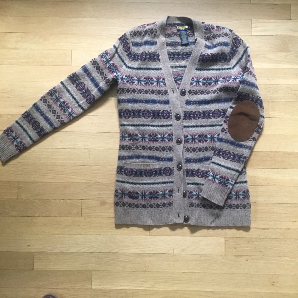 Ralph Lauren Rugby Button Down Wool Sweater